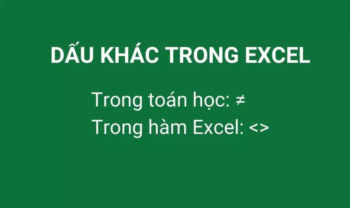 Dấu khác trong Excel