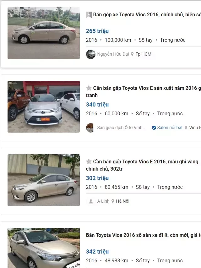    			Có nên mua Toyota Vios 2016 cũ? Toyota Vios cũ giá bao nhiêu? 		