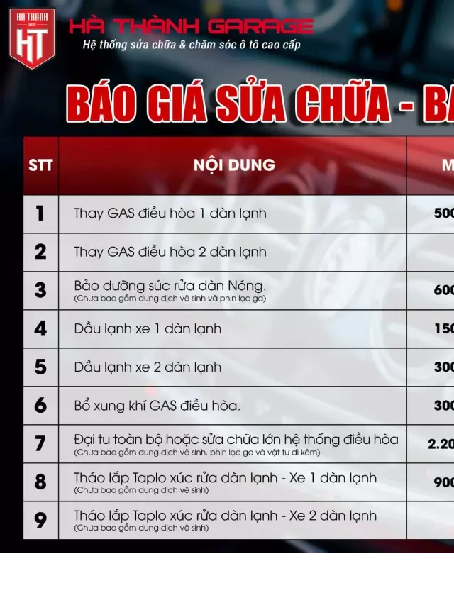   Dịch vụ Bảo dưỡng &amp; Sửa chữa điều hòa ô tô: Hãy để xe của bạn luôn mát mẻ