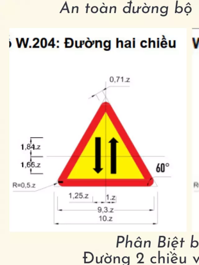   Biển Báo Đường 2 Chiều W.204 Và Giao Nhau Đường 2 Chiều W.234: An Toàn Giao Thông Đường Phố