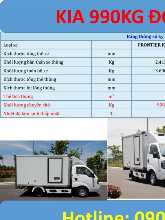   Xe tải đông lạnh Kia 1 tấn: Tiện nghi và an toàn đáng chú ý